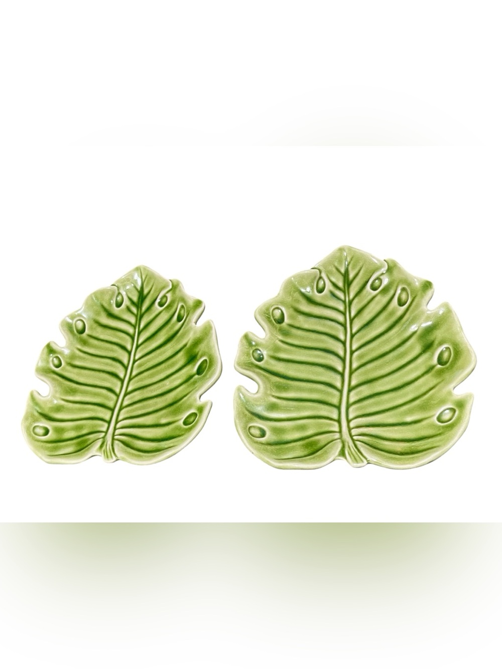 Monterey Collection By Home Studio Green Leaf Design Salad Plate Set of 2